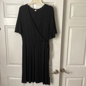 Old Navy Black V-Neck Wrap Dress